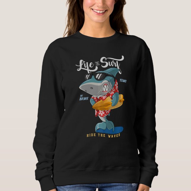 Sweatshirt Surf de requin cool (Devant)