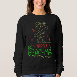 Sweatshirt Surf Père Noël Hawaiian Joyeux Beachmas Noël Va
