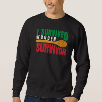 Sweatshirt Survié La Cuillère En Bois Drapeau Italien Papa Ad