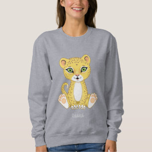 Sweatshirt Sweat-shirt de dessin animé d'animal jeune léopard