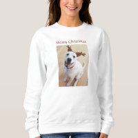 Sweatshi de Noël de chien de renne blanc mignon et