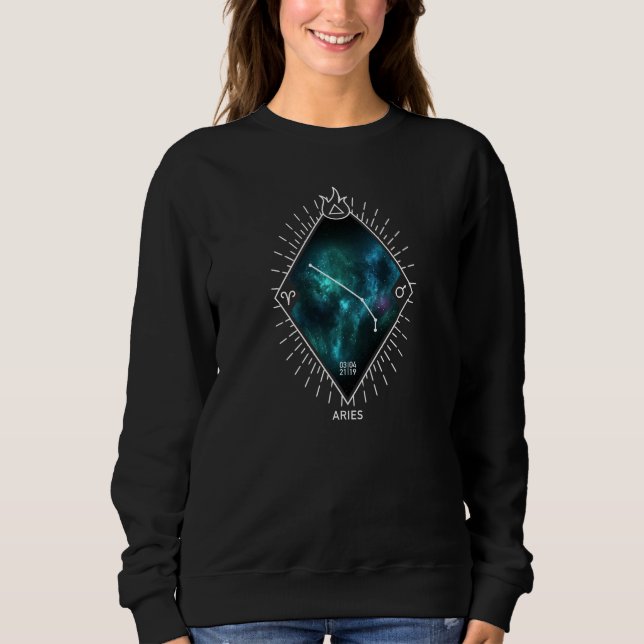 Sweatshirt Symbole de la constellation et du zodiaque d'Aries (Devant)