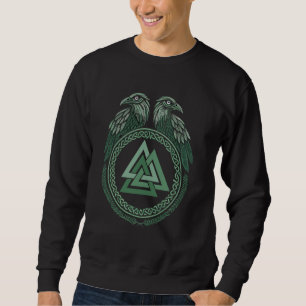 Sweatshirt Symbole de noix de cou classique corbeau viking Hu