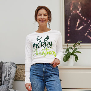 Sweatshirt T-shirt à manches longues « Joyeux Noël » pour fem