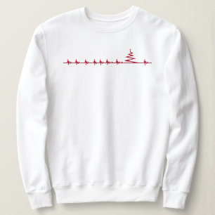 Sweatshirt T-shirt à rythme cardiaque de Noël
