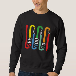 Sweatshirt T-Shirt à typographie arc-en-ciel rétro, tee-shirt