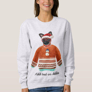 Sweatshirt T-shirt Bruxelles Chien Noël Maman Chien Moche