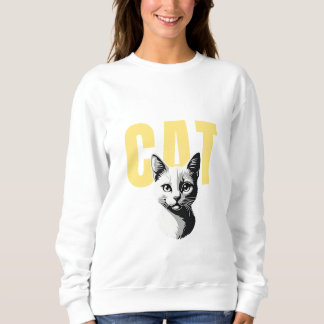 Sweatshirt T-shirt de dessin minimaliste de chat - Objet pour