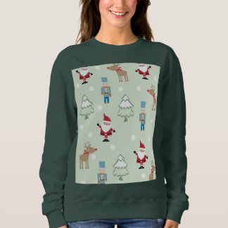 Sweatshirt T-shirt de Noël féminin vert