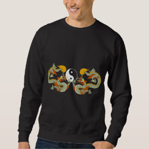 Sweatshirt T-shirt de noir de dragon de Yin Yang