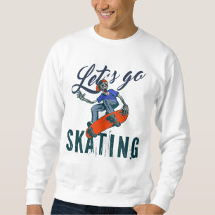 Sweatshirt T-Shirt de skateboard à squelette Street Art de