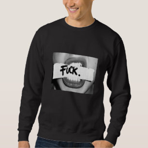 Sweatshirt T-shirt design noir et blanc, lèvres avec ces mots