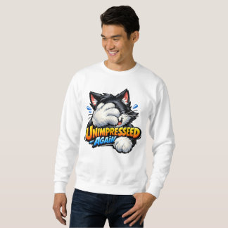 Sweatshirt T-shirt drôle de chat indifférent - Mème grincheux