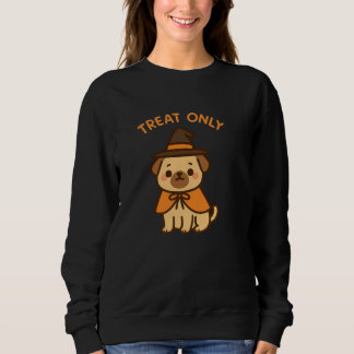 Sweatshirt T-shirt drôle de femme Halloween Pug Sorcière