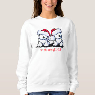 Sweatshirt T-Shirt Duo Westie de Noël