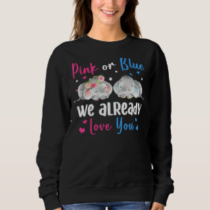 Sweatshirt T-shirt éléphant bébé rose ou bleu on t'aime déjà