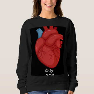 Sweatshirt T-Shirt Graphique à Cœur Noir | T-shirt esthétique