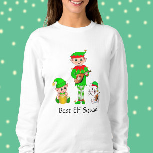 Sweatshirt T-Shirt Meilleure Équipe de Lutin de Noël Moderne