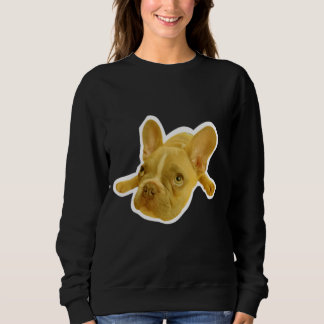 Sweatshirt T-shirt noir avec photo de chiot Bouledogue França