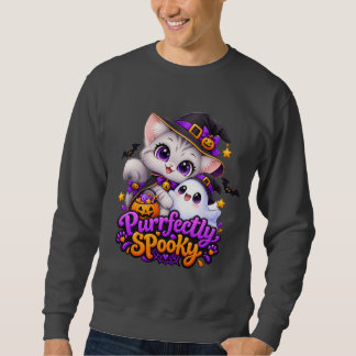 Sweatshirt T-shirt parfait pour Halloween avec un chat