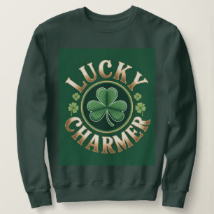Sweatshirt T-shirt vert forêt pour femmes Lucky Charmer
