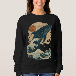 Sweatshirt T-Shirt Vintage Baleine Vague Océanique