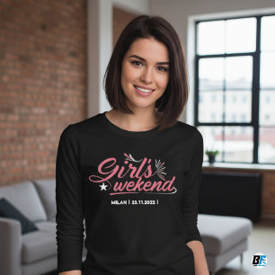 Sweatshirt T-shirt Week-end entre filles Lieu personnalisé Da