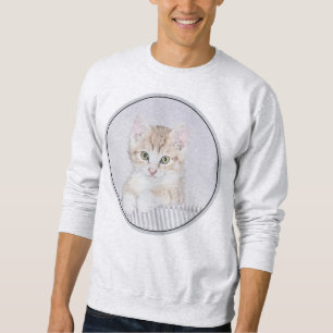 Sweatshirt Tabby Orange Kitten Peinture - Art Chat original