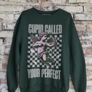 Sweatshirt Tableau de contrôle vert avec jolie Saint-Valentin