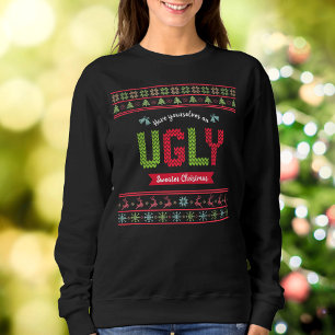 Sweatshirt Tackic Christmas Nordic Red Green Knit Motif Ugly