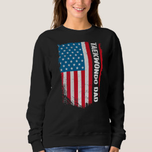 Sweatshirt Taekwondo Papa America Us Drapeau Patriot Vintage