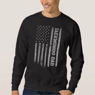 Sweatshirt Taekwondo Papa America Us Drapeau Patriot Vintage