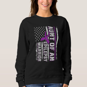 Sweatshirt Tante d'une épilepsie guerrière violet Ribbon Supp