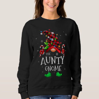Sweatshirt Tante Gnome Buffalo à carreaux famille assortie No