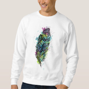 Sweatshirt Tatouage de plume d'aquarelle