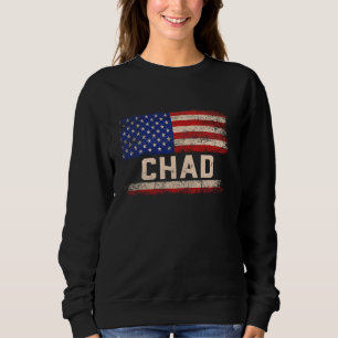 Sweatshirt Tchad Prénom Chemise Tchad Nom Drapeau Américain