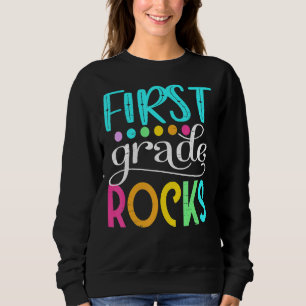 Sweatshirt Team First Grade Hello 1st Grade Rocks Back To Sch