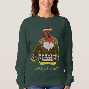 Sweatshirt Teckels rouge maman chien de Noël laid