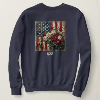 Sweatshirt Tee Vintage Americana Rose & Flag