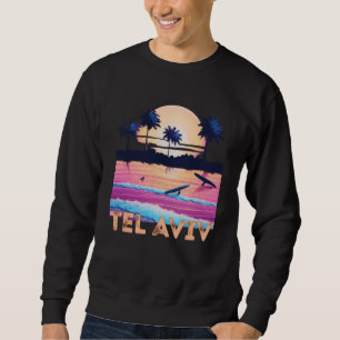 Sweatshirt Tél Aviv Israël Souvenir Surf Rétro