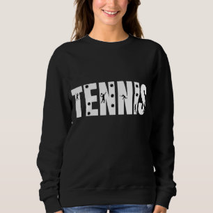 Sweatshirt Tennis Typographie Texte noir et blanc Cool modern