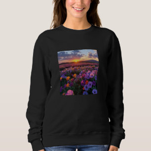 Sweatshirt Terrain de fleurs Petunia Beau coucher de soleil G