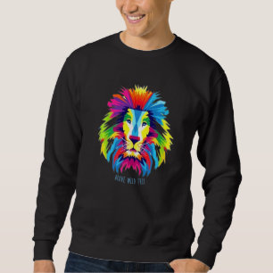 Sweatshirt Tête de lion colorée cool