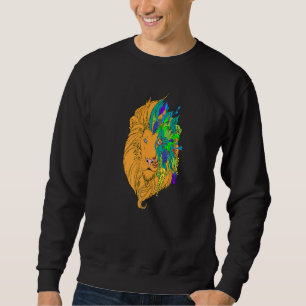 Sweatshirt Tête de lion cool Graphic brillant coloré
