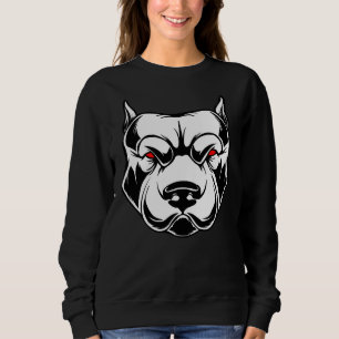 Sweatshirt Tête Pitbulle avec yeux rouges vert