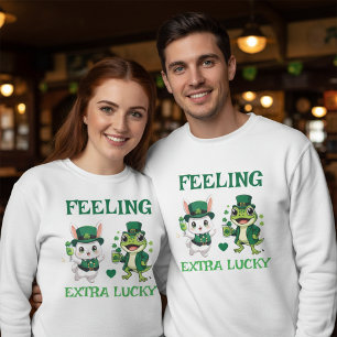 Sweatshirt Texte personnalisé Grenouille et Lapin de la Saint