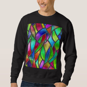 Sweatshirt Texture 3D Motif en verre coloré