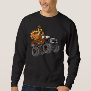 Sweatshirt Thanksgiving Turquie équitation Monster Truck Boys