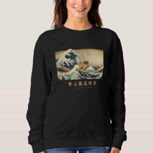Sweatshirt Tibétain Spaniel Surfant la Vague de Kanagawa Chie