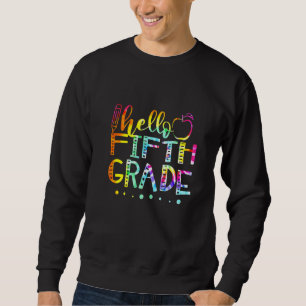 Sweatshirt Tie Dye Bonjour Enseignant 5e année 5e année Retou